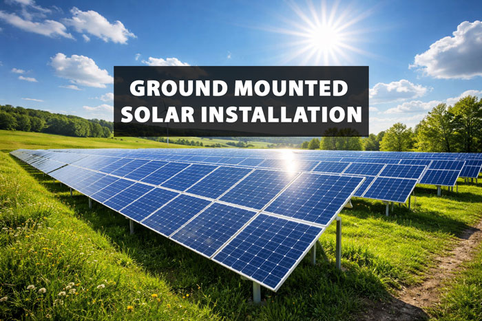 Ground mounted solar panel installation